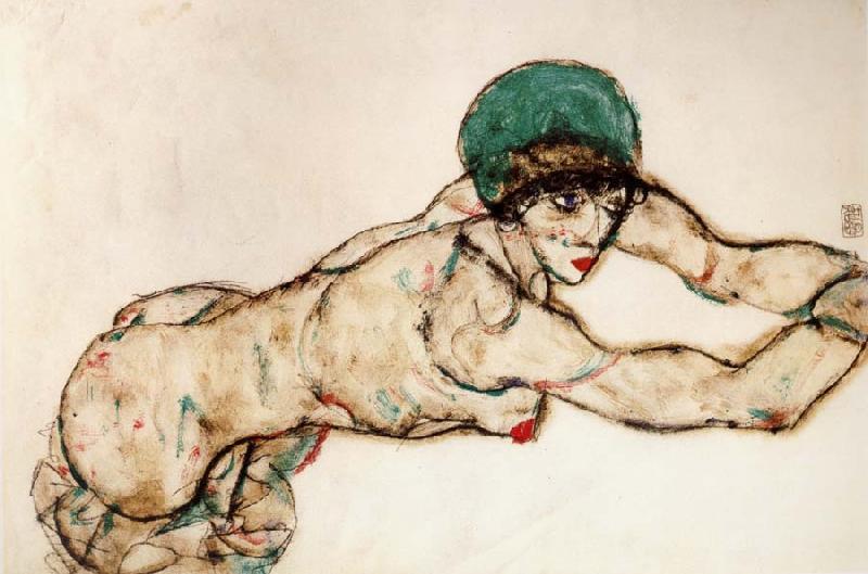 Egon Schiele Female Nude to the Right France oil painting art